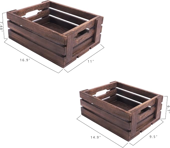 ARTAWEIN Rustic Vintage Finished Wooden Crate - Image 8