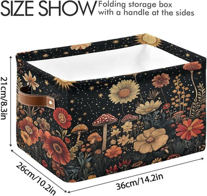 Celestial Garden with Blooming Flowers Stars Storage Bins Box Foldable Shelf - Image 3