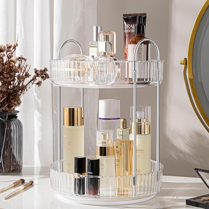 Rotating Makeup Organizer, 360° Spinning Makeup Storage Holder Rack, Dresser by ALUYUYO