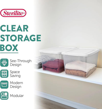 Sterilite 12 Pack Storage Boxes, Lightweight Home Organizers - Image 3