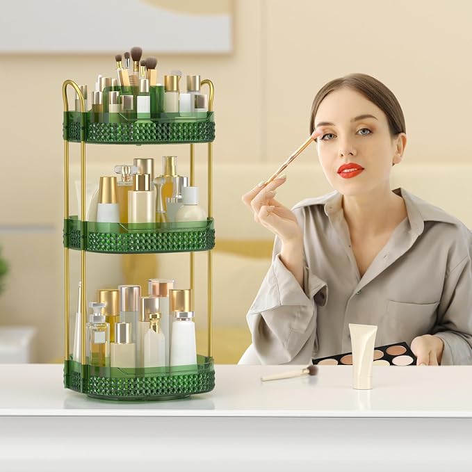 Rotating Makeup Organizer for Vanity 3 Tier, Perfume Organizer - Image 3