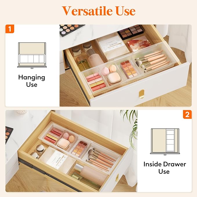 Lifewit 2 Pack Sliding Makeup Drawer Organizer Trays - Image 6