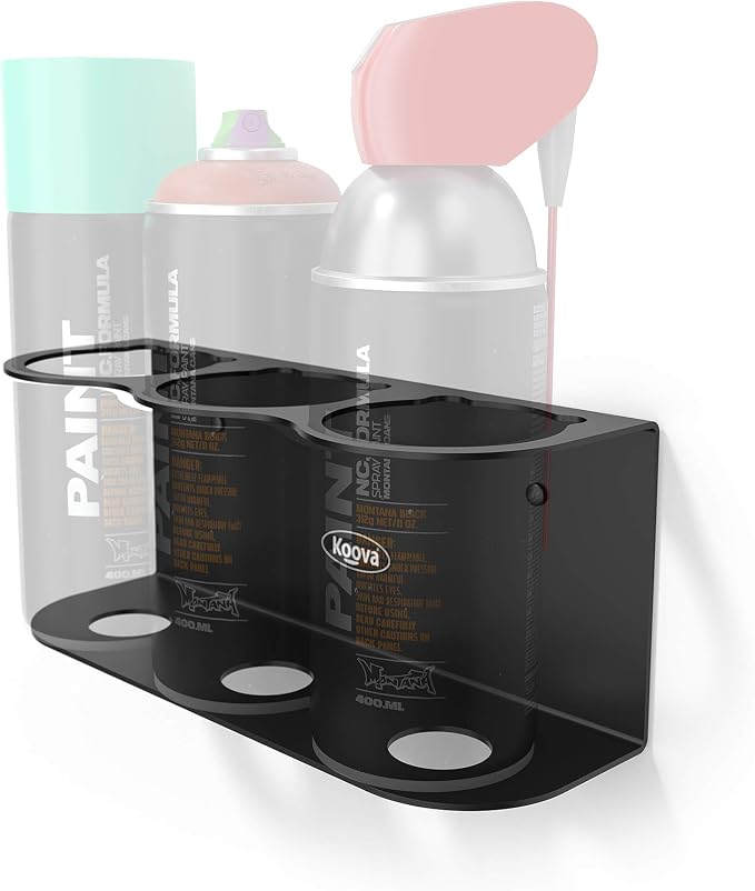 Koova 3 Aerosol Spray Can Holder | Easy Install Wall Mount | Heavy-Duty Powder by Koova