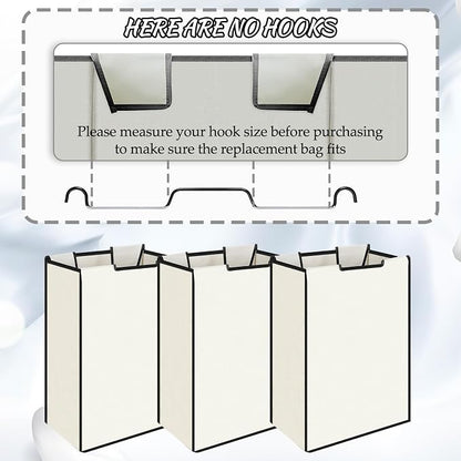 3 Pack Large Laundry Sorter Replacement Bags, Hamper Cart Removable Replacement - Image 3