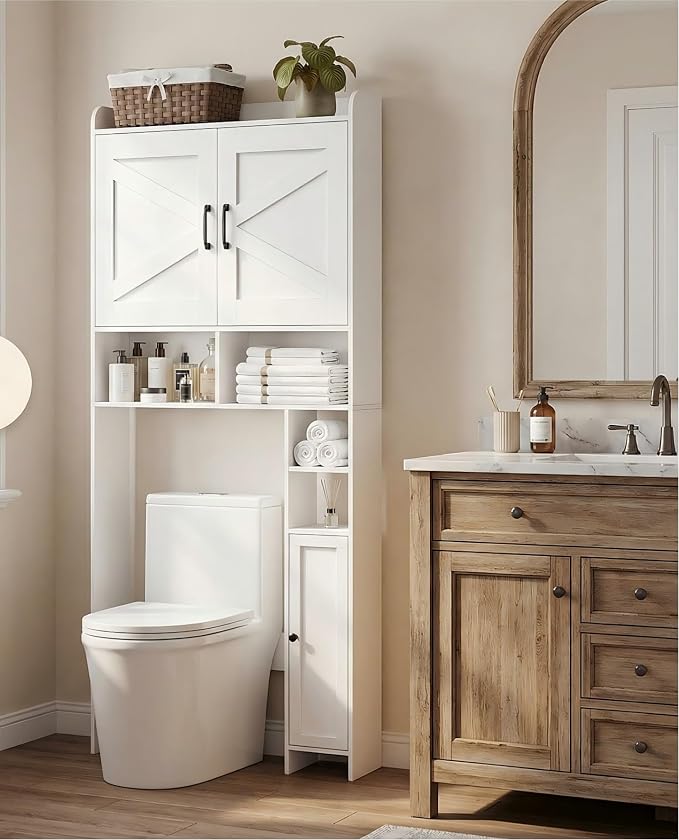 Homhedy Wooden Over The Toilet Storage Cabinet - Image 7