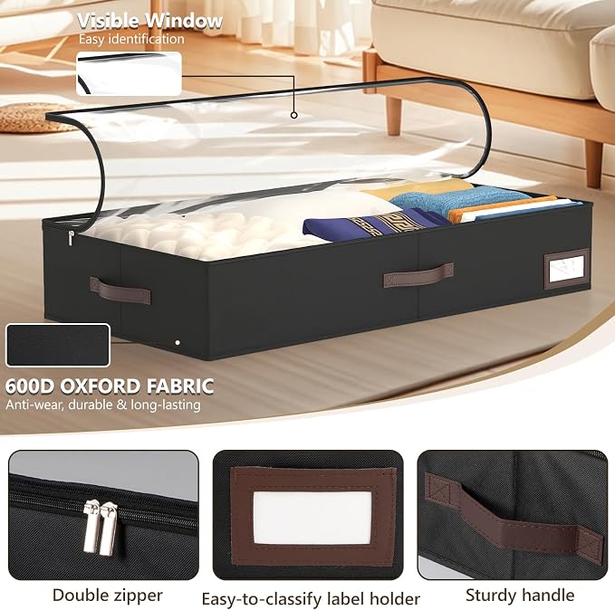 OIAHOMY 2 Pack Under Bed Storage - Image 4
