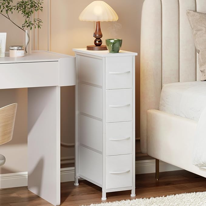 Somdot Narrow Dresser for Bedroom, 4 Drawer Storage Cabinet, Storage Organizer - Image 2