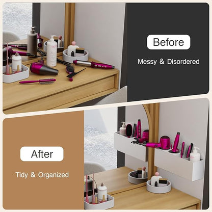 Wall Mount Hair Tool Organizer, Acrylic Hair Dryer Holder - Image 4