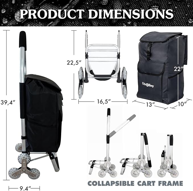 Ultra-Lightweight Foldable Stair-Climbing Shopping Cart - Image 2