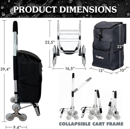 Ultra-Lightweight Foldable Stair-Climbing Shopping Cart - Image 2