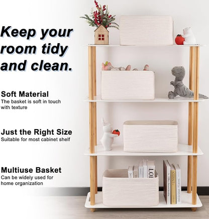 4 Pack Storage Baskets for Organizing, Woven Baskets for Shelves - Image 4