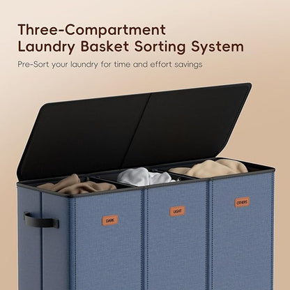 185L Laundry Hamper 3 Section, Laundry Hamper - Image 5
