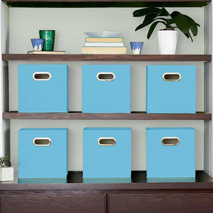 Household Essentials Foldable Fabric Storage Cubes 6-Pack – 11x11x11 Stackable - Image 3