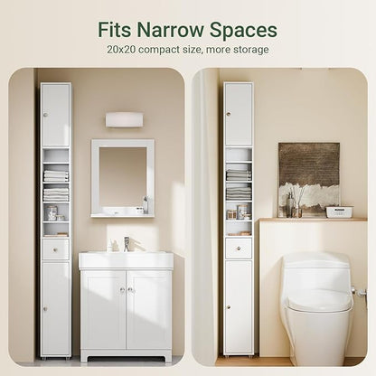 SoBuy Narrow Bathroom Storage Cabinet, 7.8 x 7.8 x 70.8 in, Slim Storage - Image 5