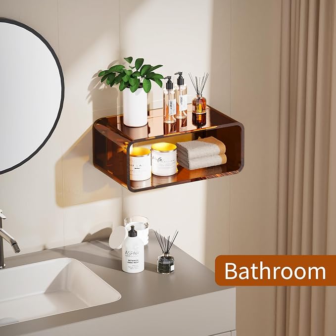 Acrylic Floating Nightstand, Bedside Table, Nightstand Shelf Wall Mounted - Image 6