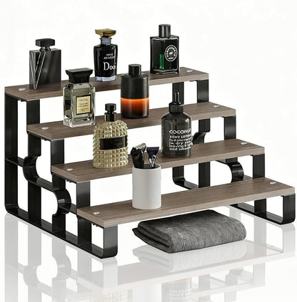 4 Tier Cologne Organizer for Men, Wooden Perfume Organizer Stand, Waterproof by USHARP