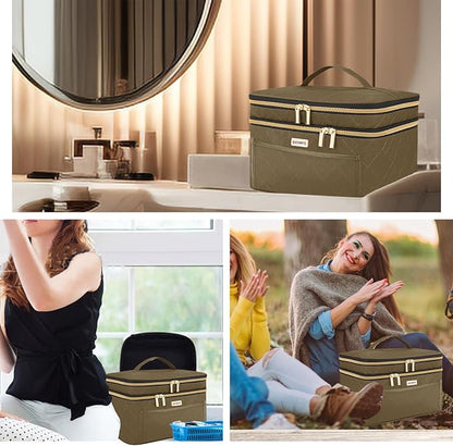 Makeup Bag Women, 8.8L Large Cosmetic Train Case, Make up Bags Organizer Box - Image 5