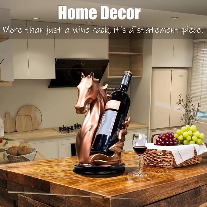 Wine Bottle Holder Wine Racks Tabletop Horse Statue as Home Kitchen Wine Cellar - Image 3