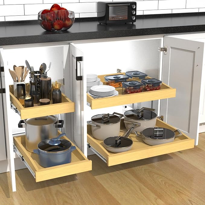 2 Tier Pull Out Cabinet Organizer - Image 6