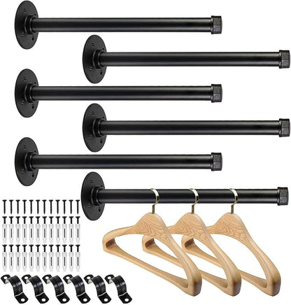 PINTUSON 6 Pcs Industrial Pipe Clothes Bar 12 Inch by HOME