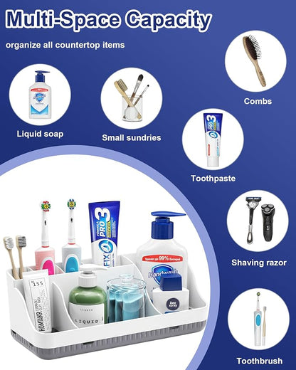 Bathroom Counter Organizer and Storage, 7 Slots Detachable Toothbrush Holders - Image 7