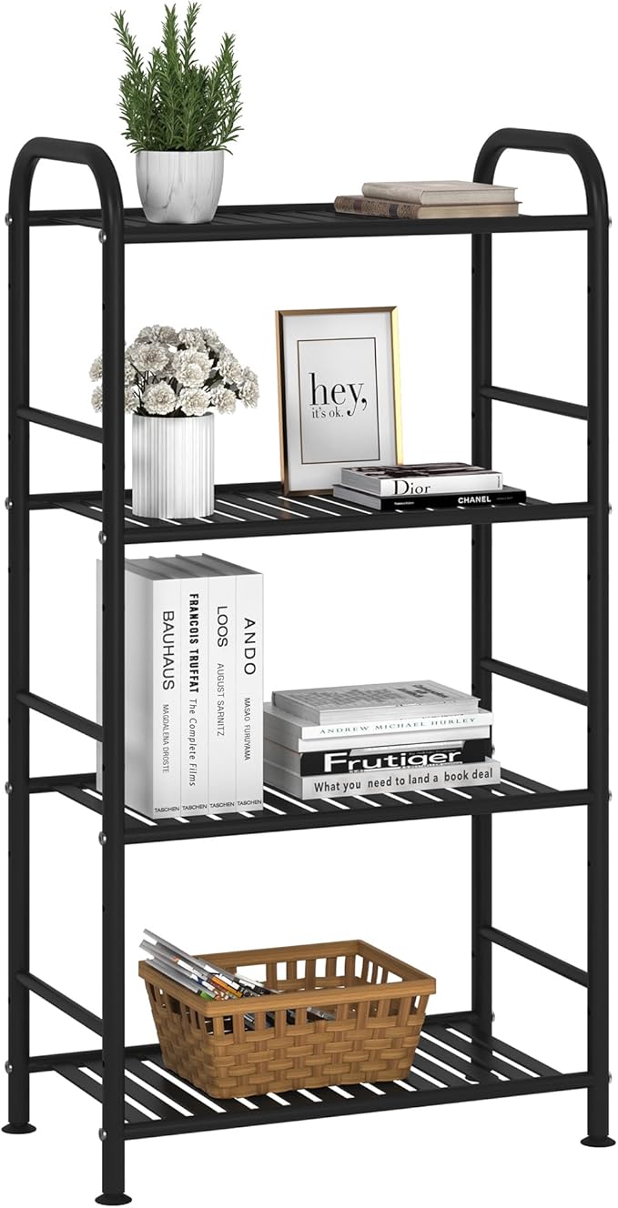 JSB 4-Tier Adjustable Shelving Unit, Heavy Duty Storage Rack Organizer Metal by HomeFurniture