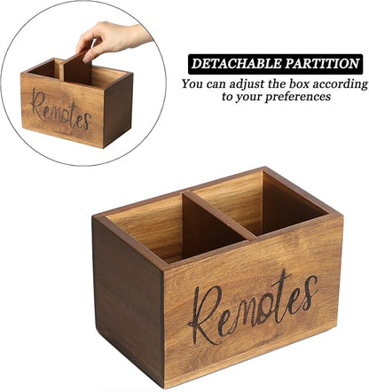 Acacia Wood TV Remote Holder, Caddy and Organizer - Image 5