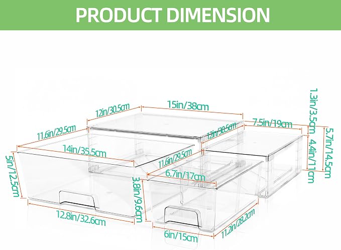 Stackable Storage Drawers, High-strength Clear Plastic Multi-purpose Organizer - Image 3