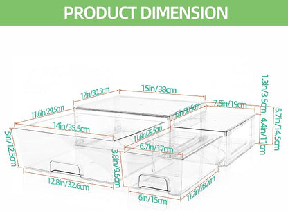 Stackable Storage Drawers, High-strength Clear Plastic Multi-purpose Organizer - Image 3