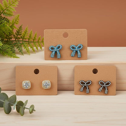 LIQWEI 150 Pcs Earring Display Cards, Earrings Paper Holders Organizer - Image 7
