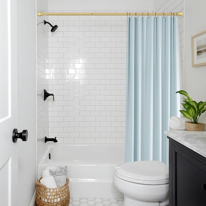 1Pack Gold Spring Tension Curtain Rod 45-78 Inches, 7/8" Diameter Adjustable - Image 5