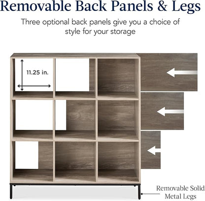 Best Choice Products 9-Cube Bookshelf, 3-Tier Wood Storage Bookcase W/Legs - Image 7
