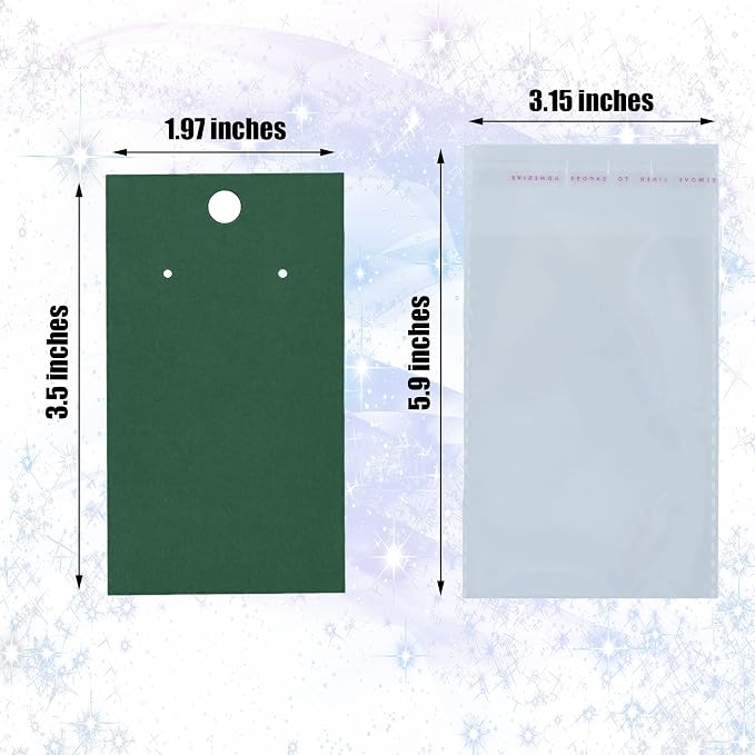 Twavang Earring Card Holder Set, 100 Pairs Clear Earring Backs - Image 2