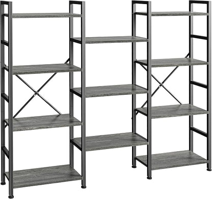 SUPERJARE Triple Bookshelf, Bookcase by SUPERJARE