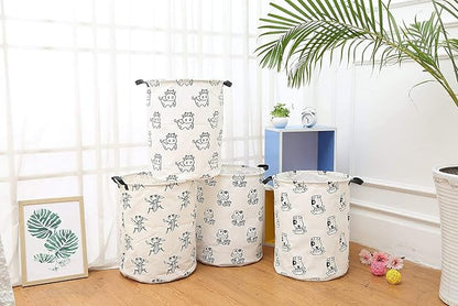 LANGYASHAN Laundry Basket Canvas Fabric Collapsible Organizer Basket - Image 8