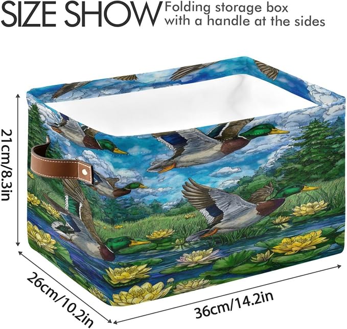 Flying Mallards Ducks Storage Bins Box Foldable Shelf Basket - Image 3