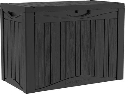 50 Gallon Plus Resin Deck Box, Waterproof Outdoor Storage Box by Unknown