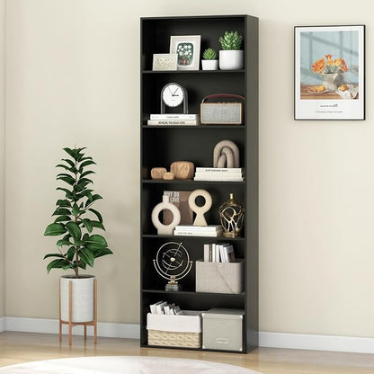Giantex 6-Tier Bookcases Set of 2, Freestanding Storage Organizer w/Open Shelves - Image 9