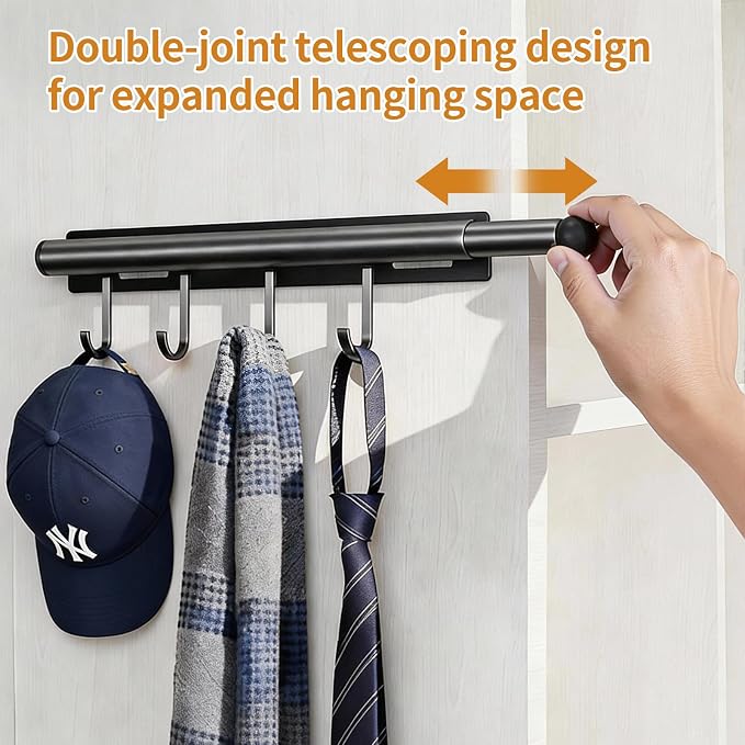Lewondr 12" Valet Rod for Closet Pull Out, 1 Pack | Adjustable, Heavy Duty - Image 5