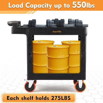 ELAFROS Heavy Duty Plastic Utility Cart 41.3 x 17 Inch - Image 6