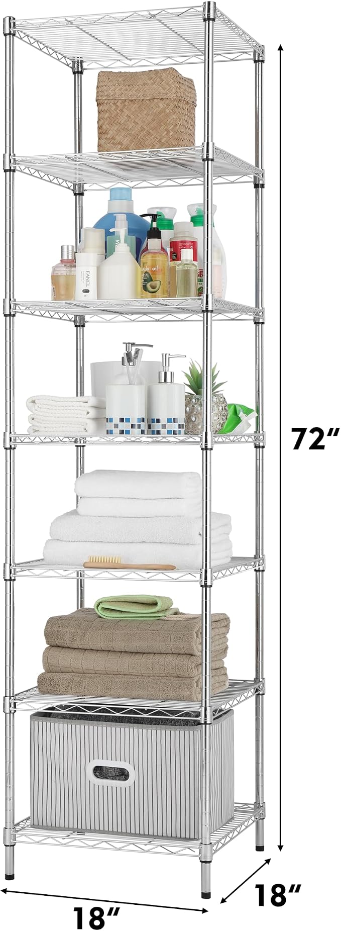 Finnhomy Heavy Duty 7 Tier Wire Shelving, Pantry Shelves - Image 3
