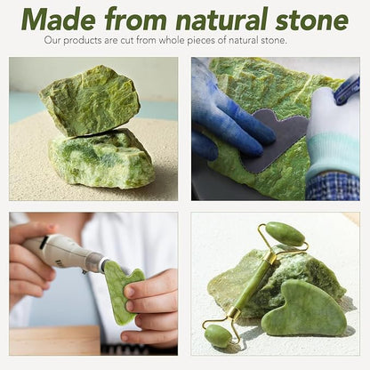 4-Piece Body Roller Jade & Authentic Jade Roller and Gua Sha Set - Image 6