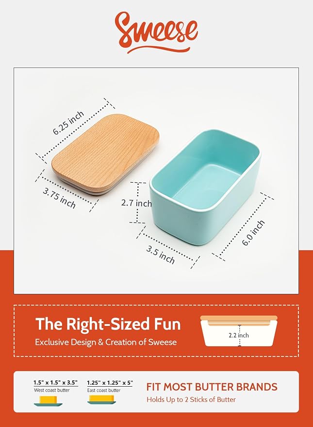 Sweese Large Butter Dish with Lid - Image 2