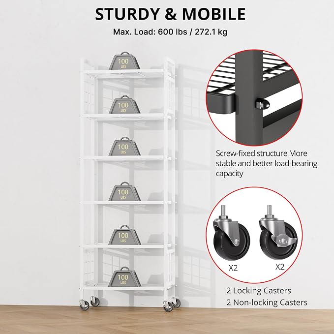 GIOTORENT 6-Wire Standing Storage Shelf - Image 5