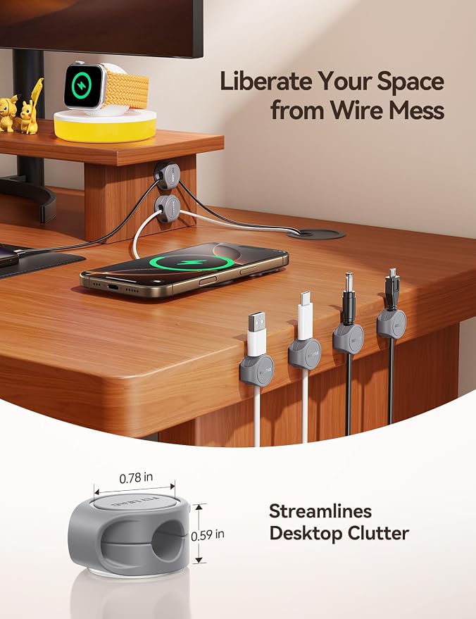 8-Pack Cord Organizer Magnetic Cable Clips, Desk Cable Management Wire Hider - Image 6