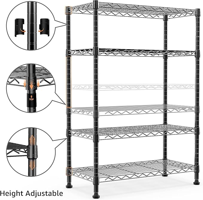 Xcity Storage Shelves, 4 Tier Heavy Duty Metal Shelving Unit, 1600 LBS - Image 4