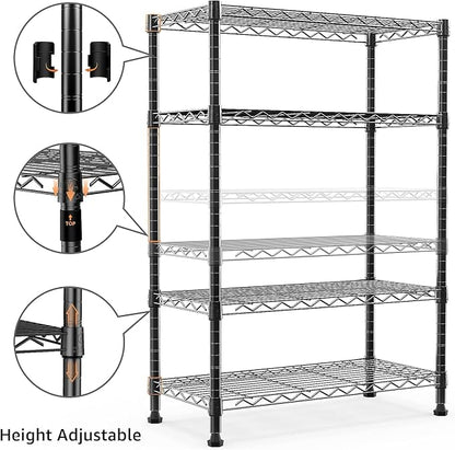 Xcity Storage Shelves, 4 Tier Heavy Duty Metal Shelving Unit, 1600 LBS - Image 4