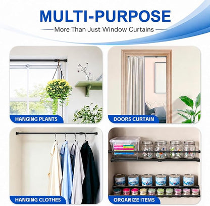 4 Pack Small Tension Curtain Rod, Short Adjustable Extendable | Spring Loaded - Image 3