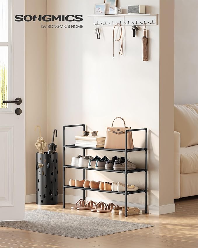 SONGMICS 3-Tier Shoe Rack, Shoe Storage - Image 2