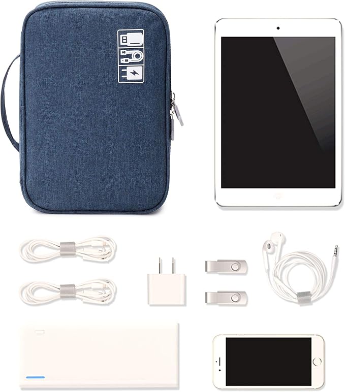 Lanola Travel Cable Organizer Bag, Electronic Accessories Case Portable Double - Image 6